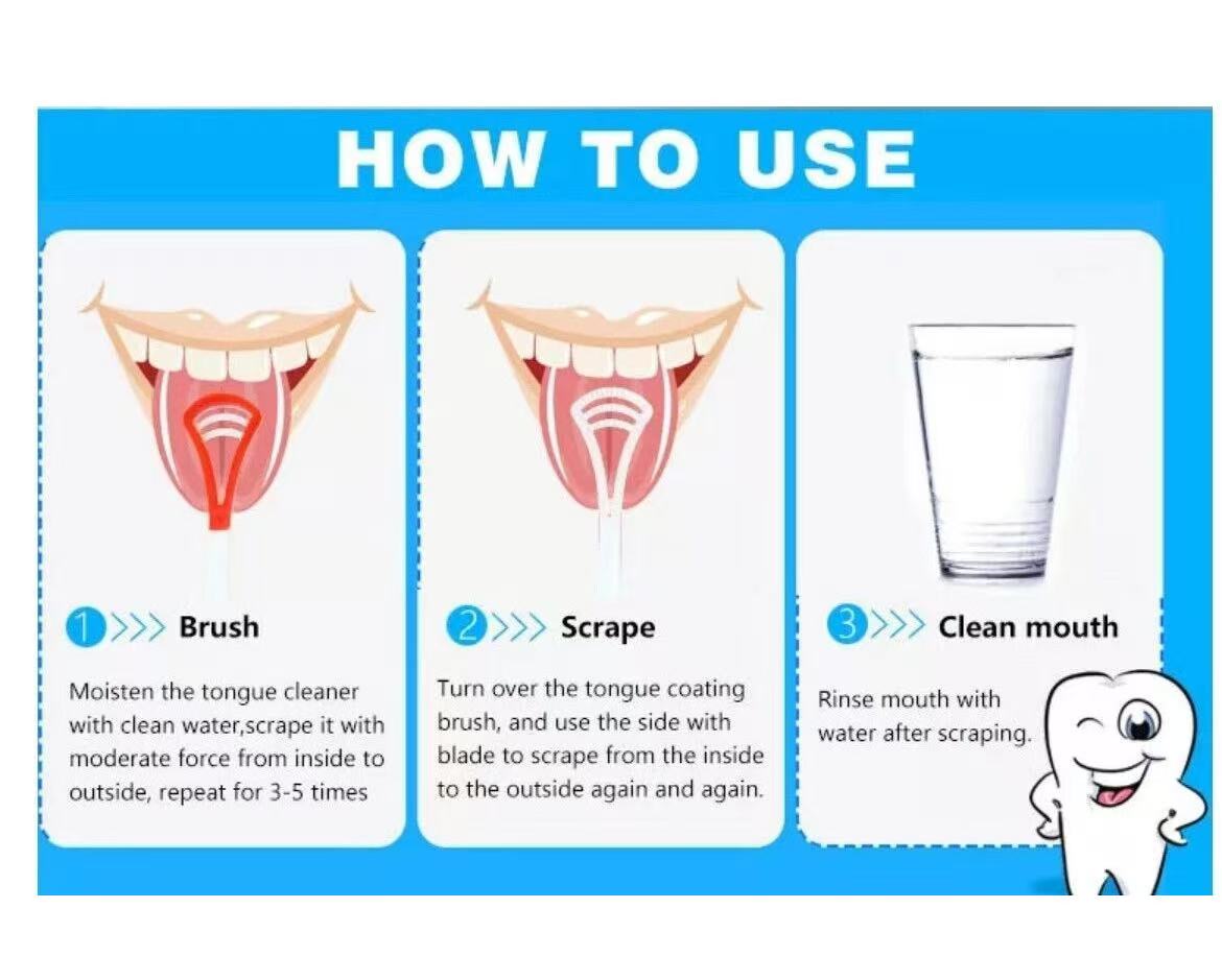 Dental Tongue Cleaner Scraper Hygiene Brush