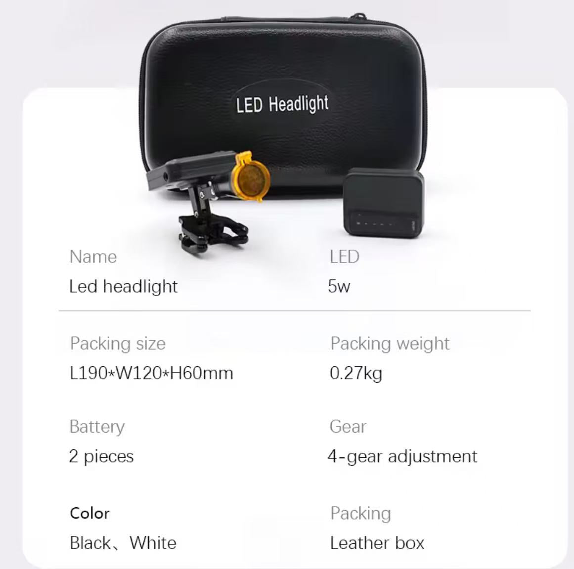5W Wireless Headlight Clamp Batteries Replaceable