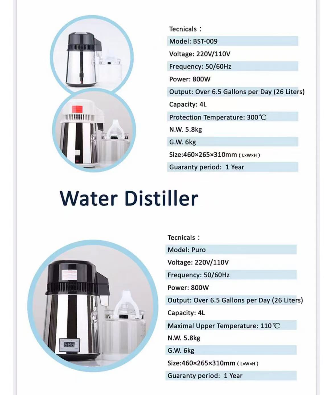 Multifunction Distiller Filter Stainless Steel Internal