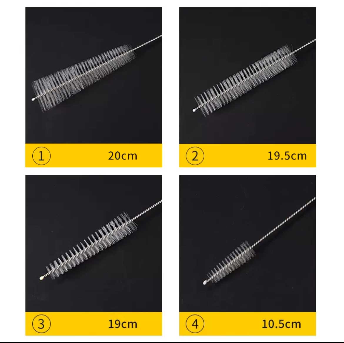 4pcs Set Tube Pipe Water Filter Cleaning Brush