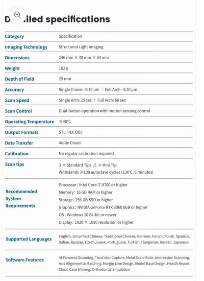 Aidite Intraoral Scanner -- Rapid 5