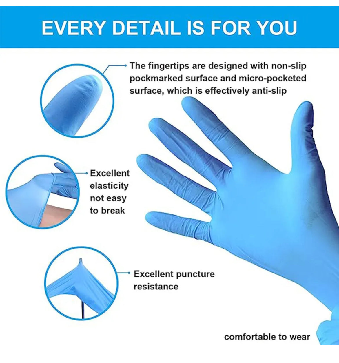 Disposable Medical Examination Powder Free Gloves Nitrile