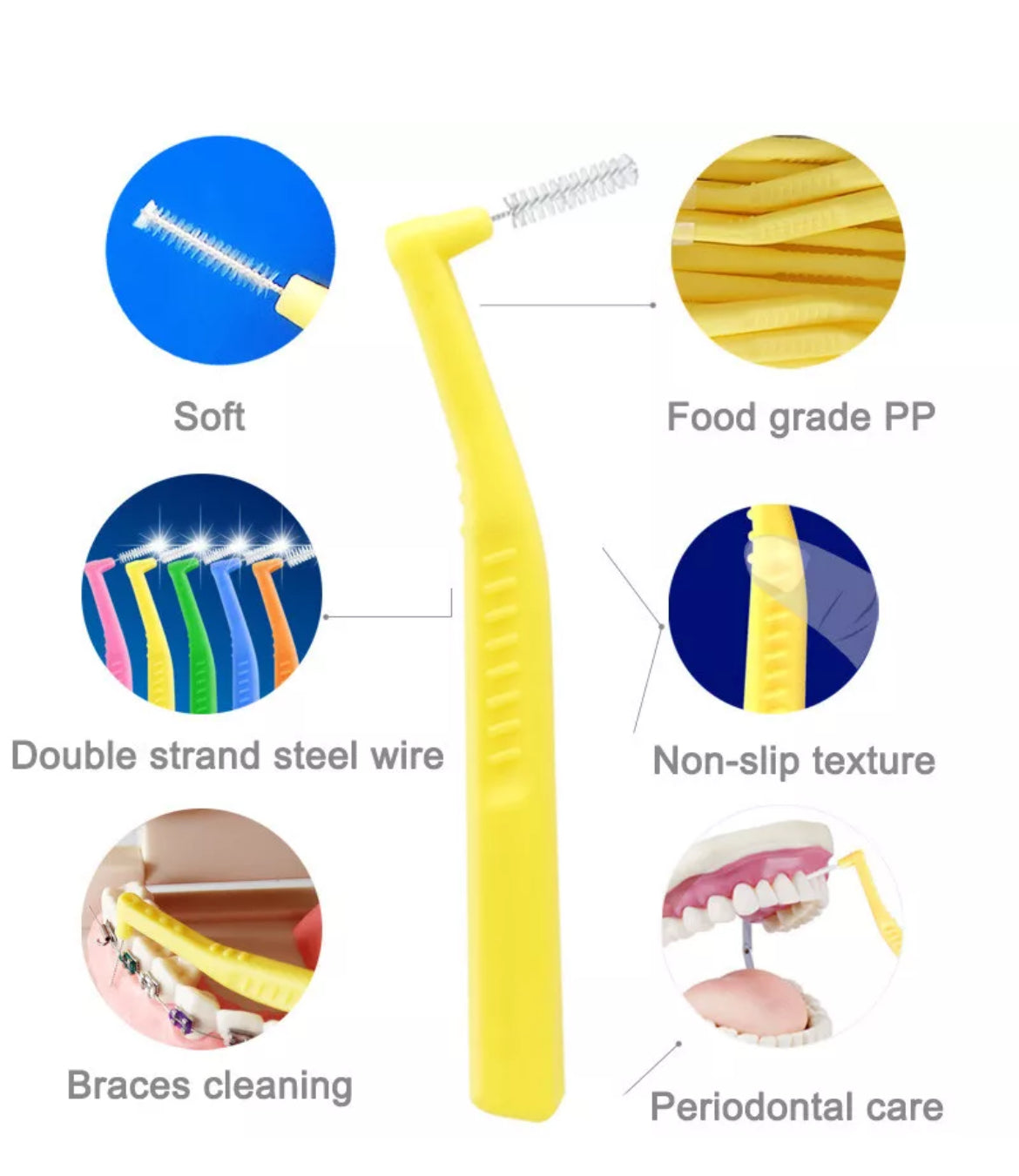 Dental L-Shaped Interdental Brush Toothpick