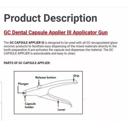 Dental Amalgam Capsule Plier Applier Activator GC Fuji Applicator Gun