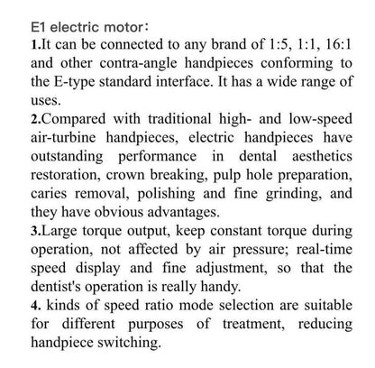 Dental Fiber Optic Electric Handpiece Blue 1:1