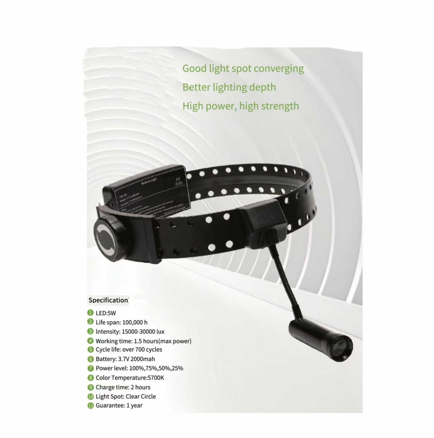 Dental Wireless Head Light 2 Batteries