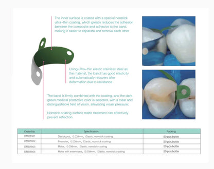 Dental Matrix Refill Matrices Sectional Matrices Teflon Coated Non-Stick   M4 2.0