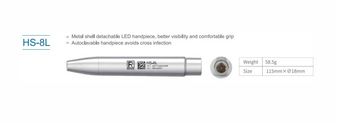 Dental Scaler Handpiece - HS-8L  Compatible with  SATELEC & Refine  Metal Shell