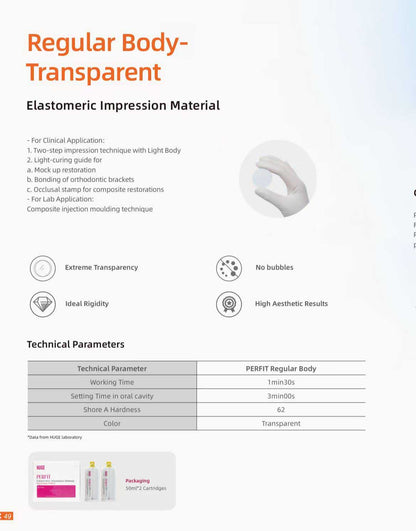 Elastomeric Impression Material -- Regular Body Transparent