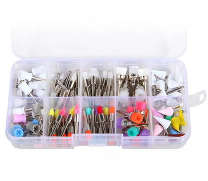 Dental Prophy Nylon Polishing Flat Latch Cups Brush Kit