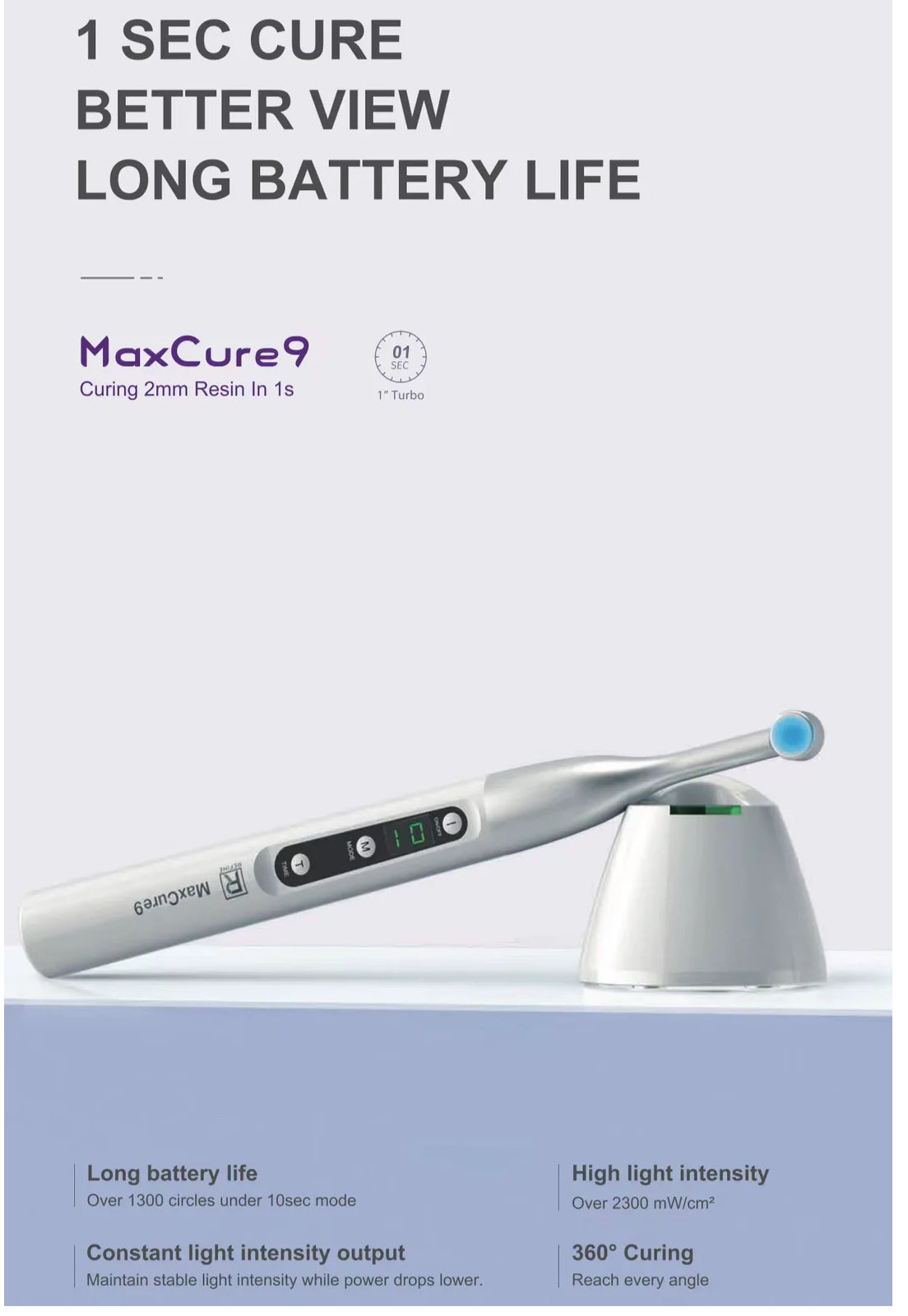 Dental Curing Light - MaxCure 9(White)