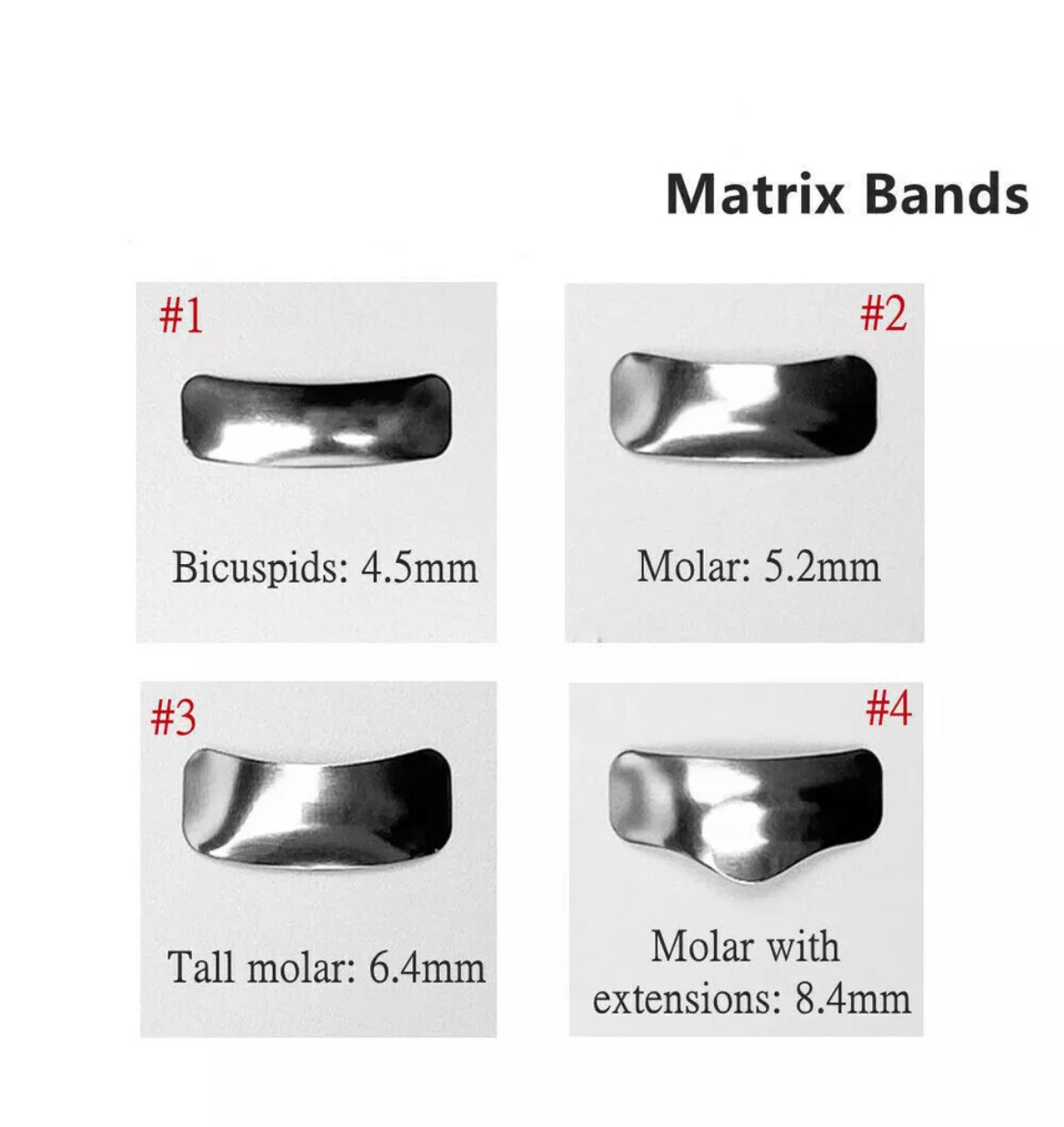 Dental Matrix Band Biscuspids Refill Matrices Sectional System M2 1.0 ...