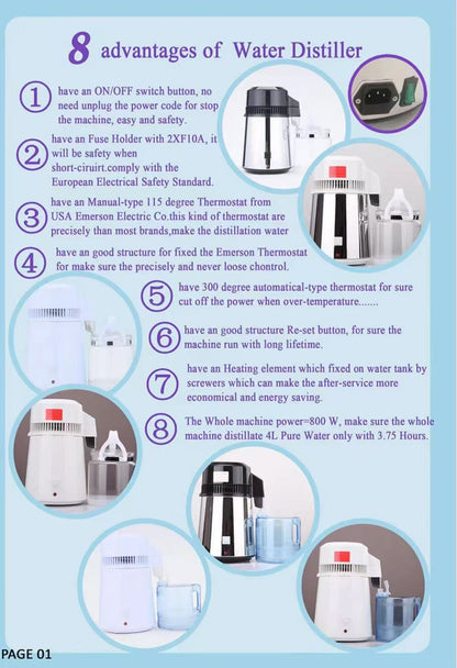 Multifunction Distiller Filter Stainless Steel Internal