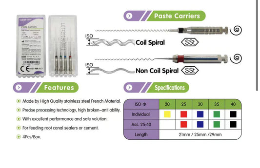 Dental Stainless Steel Paste Carrier   L21mm